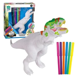 Dinossauro T-rex para pintura Jurassic Color com canetinhas Super Toys