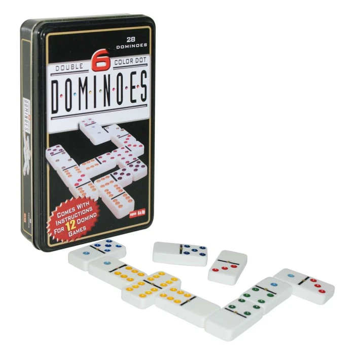 Dominó branco 09mm caixa de lata colorido MBtech - Moinho Atacadista