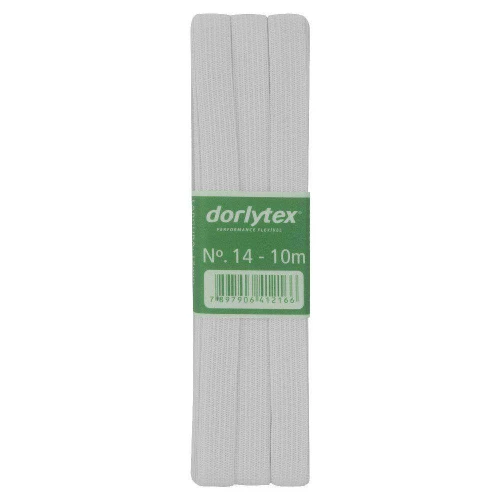 Elástico para roupa 10 metros branco Nº14 blister Dorlytex