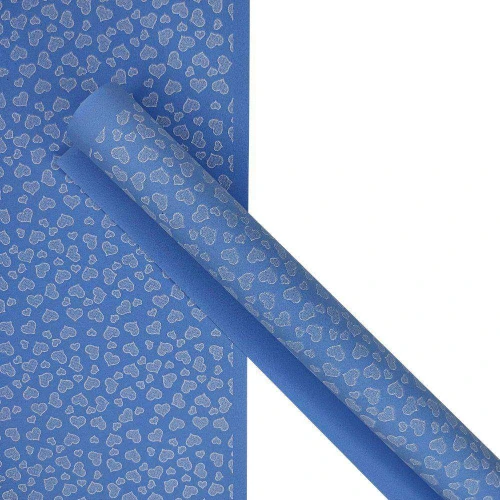 Emborrachado e.v.a decorado 40x60cm coração azul