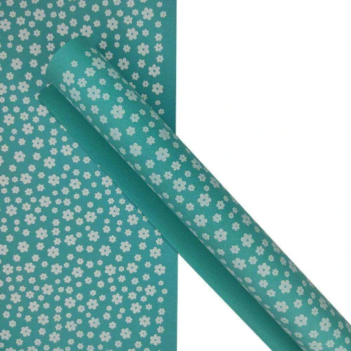 Emborrachado e.v.a decorado 40x60cm flor azul