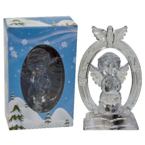 Enfeite anjo de acrílico com luz Enfeite anjo de acrílico com luz