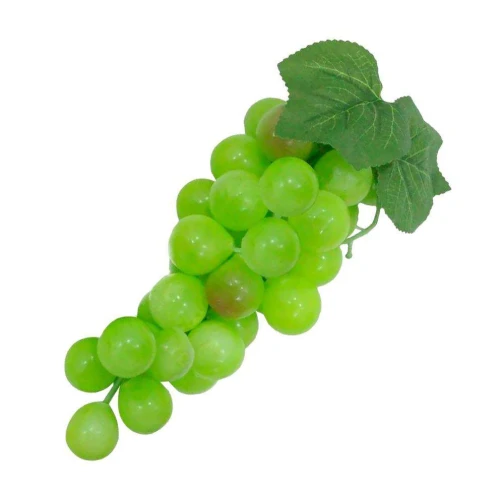 Enfeite fruta plástica uva cacho verde