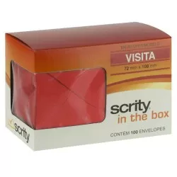 Envelope colorido 72x108mm vermelho vivo com 100 unidades Scrity