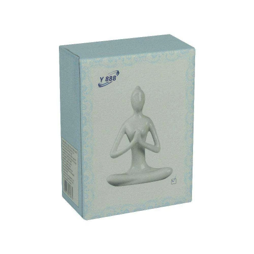 Enfeite de porcelana boneca meditação 12cm 74443 Y888