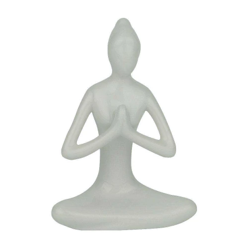 Enfeite de porcelana boneca meditação 12cm 74443 Y888