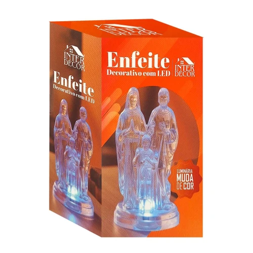 Enfeite luminária led sagrada familia 11cm