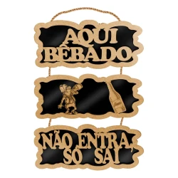 Enfeite placa de madeira com dizeres sortidas