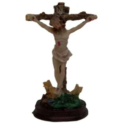 Enfeite resina jesus na cruz