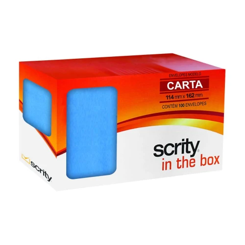 Envelope colorido 114x162mm azul royal com 100 unidades Scrity