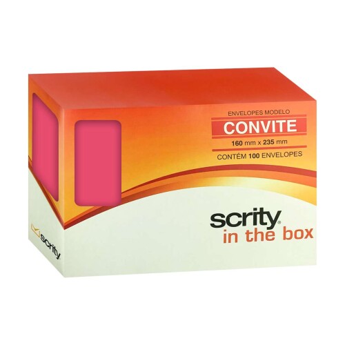 Envelope colorido 160x235mm rosa choque com 100 unidades Scrity