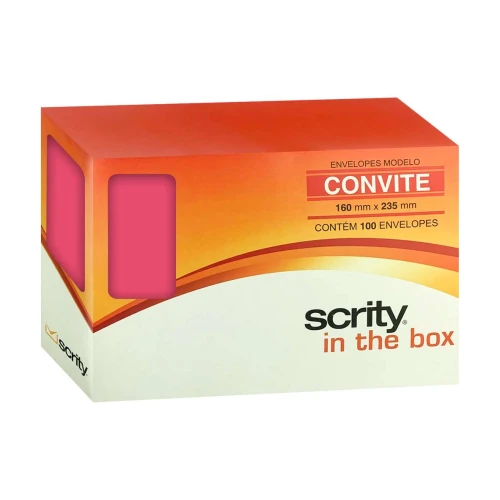 Envelope colorido 160x235mm rosa choque com 100 unidades Scrity