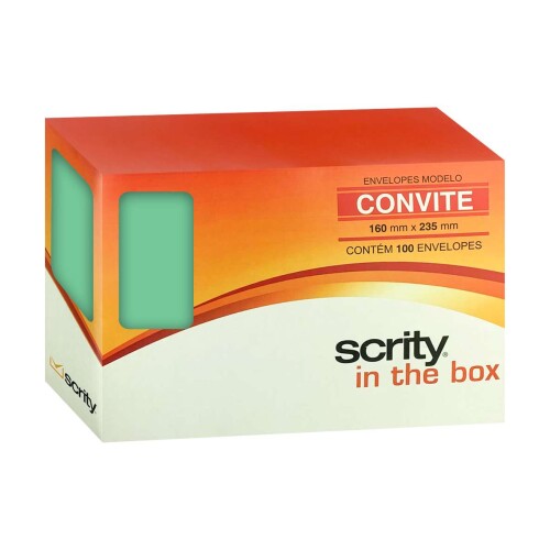 Envelope colorido 160x235mm verde claro com 100 unidades Scrity