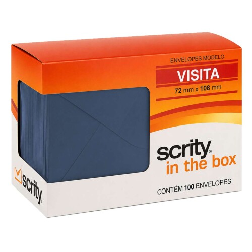 Envelope colorido 72x108mm azul escuro porto seguro com 100 unidades Scrity Envelope colorido 72x108mm azul escuro porto seguro com 100 unidades Scrity