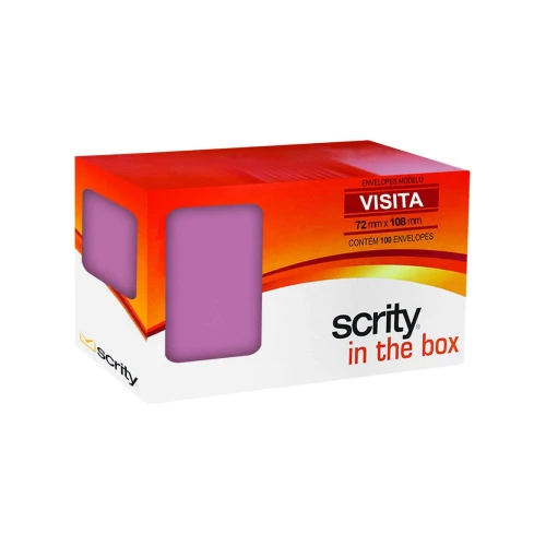 Envelope colorido 72x108mm roxo com 100 unidades Scrity Envelope colorido 72x108mm roxo com 100 unidades Scrity