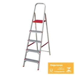 Escada Doméstica 5 Degraus em Alumínio