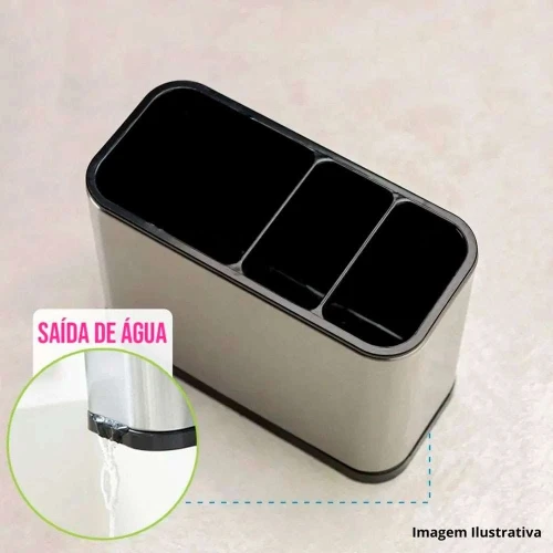 Escorredor de talheres com divisórias inox