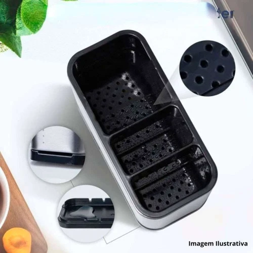 Escorredor de talheres com divisórias inox