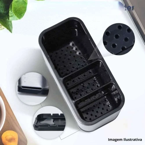 Escorredor de talheres com divisórias inox