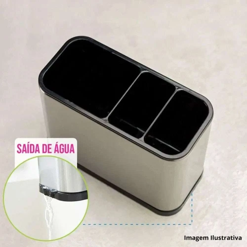 Escorredor de talheres com divisórias inox