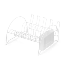 Escorredor louça fan branco porta copo e talher