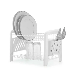 Escorredor louça smart duplo com porta talher branco