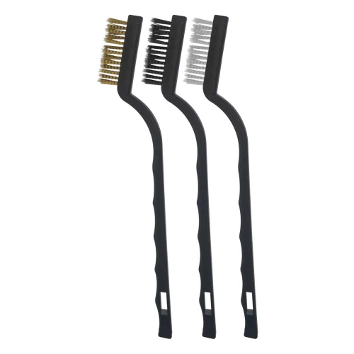 Escova de aço cabo de plástico kit com 03 unidades