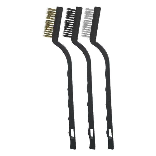 Escova de aço cabo de plástico kit com 03 unidades
