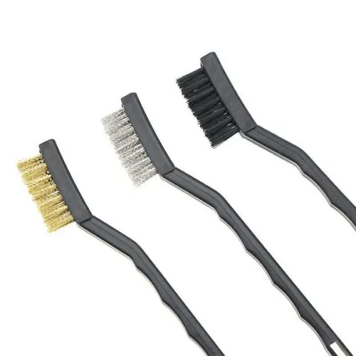 Escova de aço cabo de plástico kit com 03 unidades