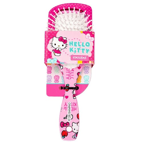 Escova de cabelo plástica oval almofada hello kitty Escova de cabelo plástica oval almofada hello kitty