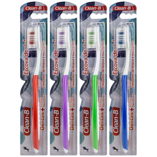 Escova dental adulto macia colorida com capa CB-891 Clean-B