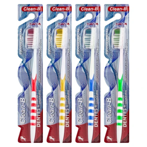 Escova dental adulto macia colorida com capa CB-949 Clean-B