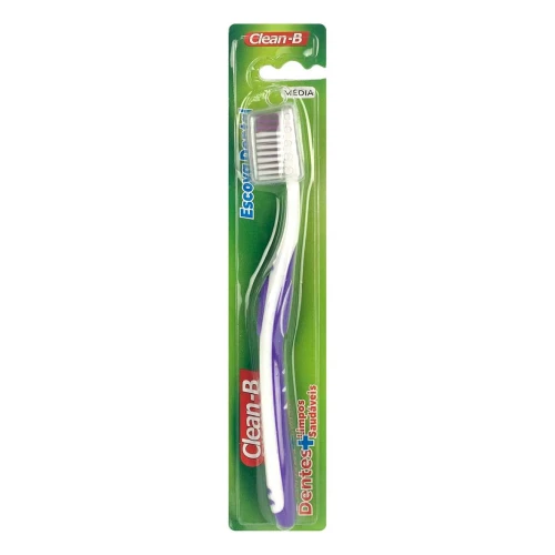 Escova dental adulto média com capa e limpa língua CB711 Clean-B