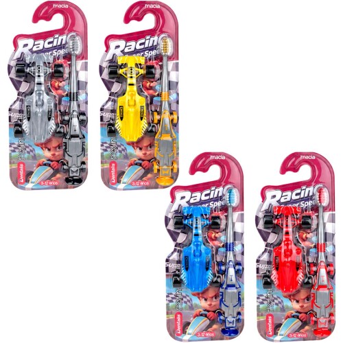 Escova dental infantil macia carro fórmula 1 Escova dental infantil macia carro fórmula 1
