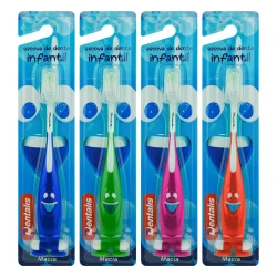 Escova dental infantil macia com ventosa sortidas