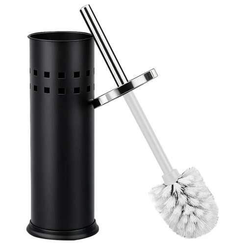 Escova lava sanitária inox preto com suporte Escova lava sanitária inox preto com suporte