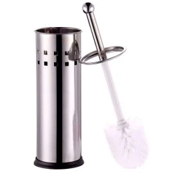 Escova lava sanitário com suporte em inox