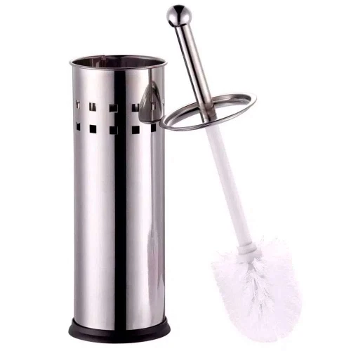 Escova lava sanitário com suporte em inox