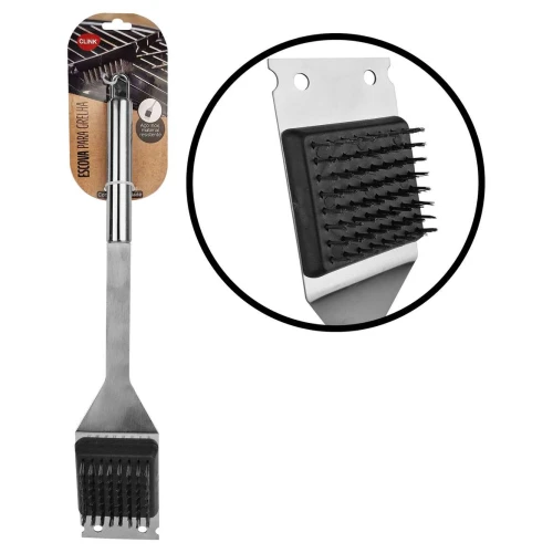 Escova para grelha inox com cabo 34,5x6x4cm Clink