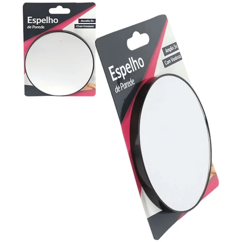 Espelho com ventosa 14cm redondo amplia 5x