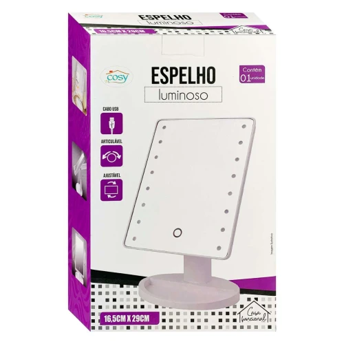 Espelho de mesa luminoso 16,5x29cm