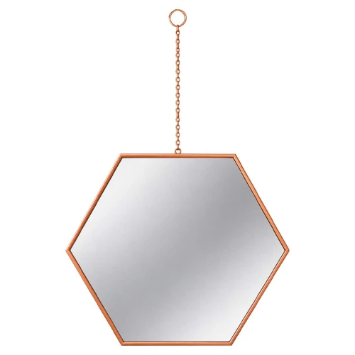 Espelho decorativo hexagonal 27x32cm rose gold Espelho decorativo hexagonal 27x32cm rose gold