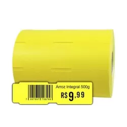 Etiqueta de gondola amarela 105x30mm rolo com 1000 unidades
