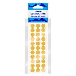 Etiqueta de bolinha com 100 unidades grande ouro