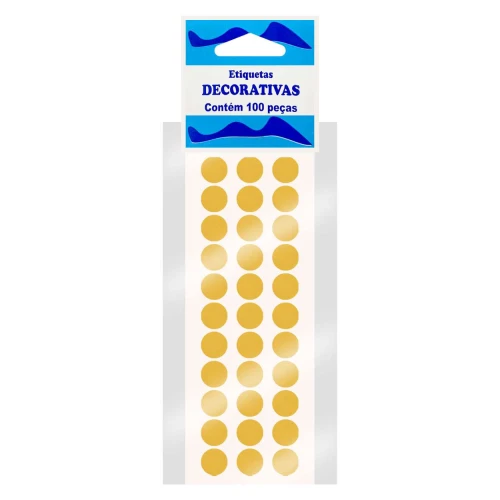 Etiqueta de bolinha com 100 unidades grande ouro