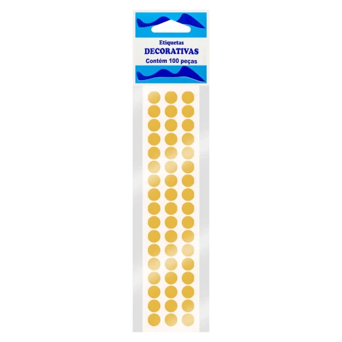 Etiqueta de bolinha com 100 unidades prata/ouro