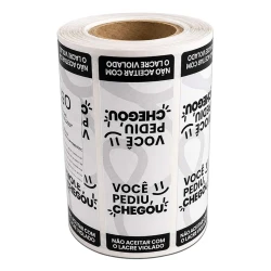 Etiqueta delivery lacre pediu chegou 10x3cm 500 unidades