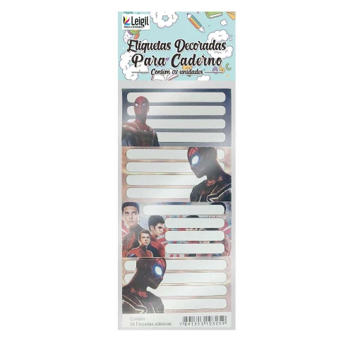 Etiqueta escolar personagens com 08 unidades sortidas