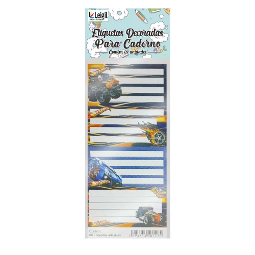 Etiqueta escolar personagens com 08 unidades sortidas