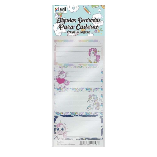 Etiqueta escolar personagens com 08 unidades sortidas